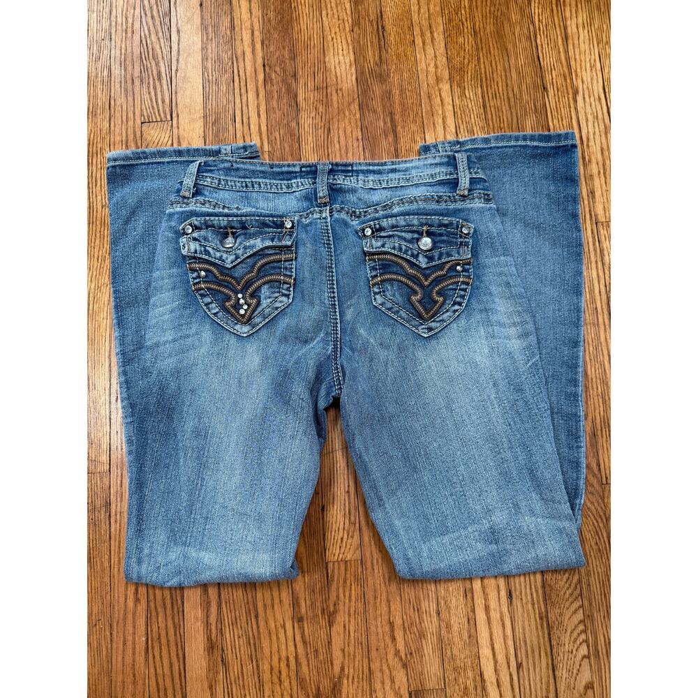 Vintage Y2K Bling Cato Embellished Flap Pockets Boot Cut Early 2000's Street 4